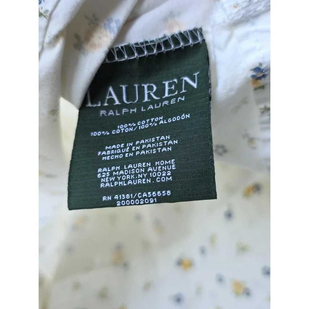 Ralph Lauren Nelida King Pillow case White Blue Yellow Floral Cottage